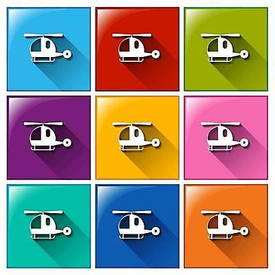 EPS 해외이미지 일러스트 버튼 사람없음 컬러풀 헬리콥터 해외일러스트 컬러 비행기 파일형식 벡터 이미지허브