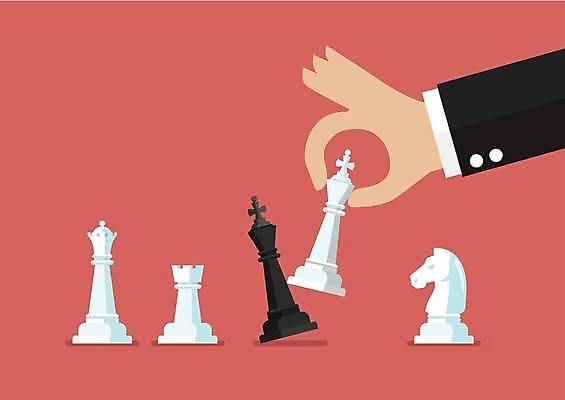 EPS 해외이미지 손 일러스트 비즈니스 모션 신체부위 잡기 체스말 싸움 해외일러스트 사람 말_게임 체스 파일형식 벡터 이미지허브