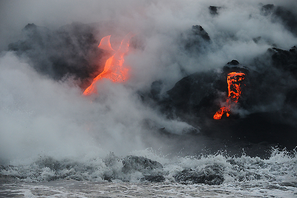 포토 JPG 해외이미지 바다 사람없음 야외 흐름 뜨거움 연기 위험 재해 화산 용암 화산섬 해외포토 섬 컨셉 산 파일형식 이미지허브