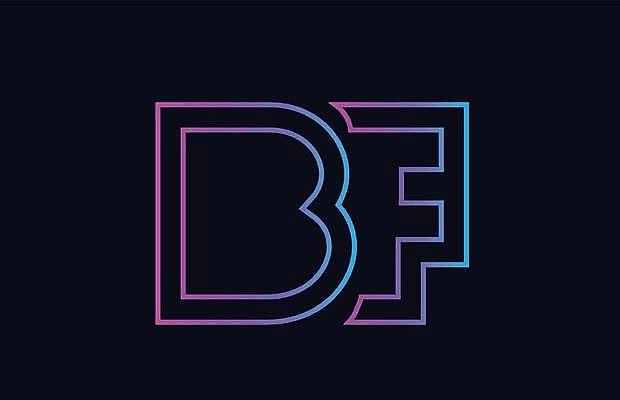 EPS 해외이미지 모양 템플릿 디자인 알파벳 분홍색 백그라운드 일러스트 회사 비즈니스 파란색 편지 B 심볼 신분 F 엘리먼트 활자 해외일러스트 영어 컬러 활자판 파일형식 벡터 이미지허브