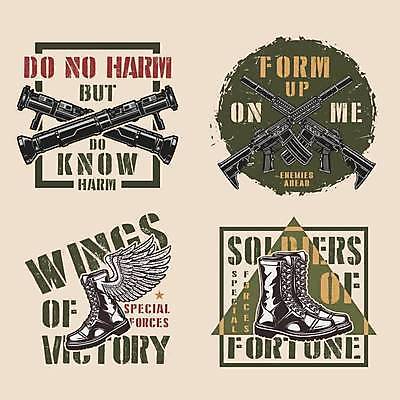 EPS 해외이미지 무기 일러스트 군대 사람없음 세트 라벨 군용 소총 군화 밀리터리 바주카포 해외일러스트 패션 신발 프레임 총 파일형식 벡터 이미지허브