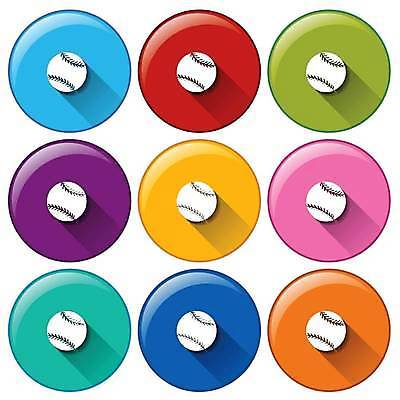 EPS 해외이미지 일러스트 사람없음 세트 컬러풀 야구 원형 야구공 해외일러스트 도형 컬러 공 구기 야구용품 파일형식 벡터 이미지허브