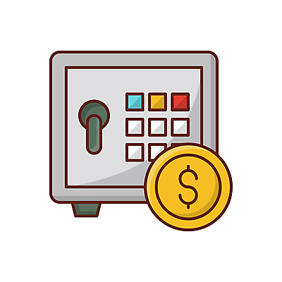 JPG 해외이미지 돈 일러스트 사람없음 금융 동전 금고 해외일러스트 경제 재산 파일형식 이미지허브