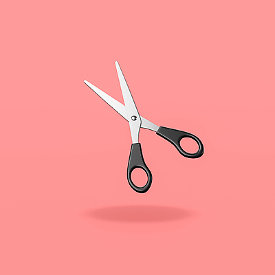 JPG 해외이미지 일러스트 가위 사람없음 3D 오브젝트 분홍색배경 해외일러스트 분홍색 백그라운드 문구용품 디지털합성 파일형식 이미지허브