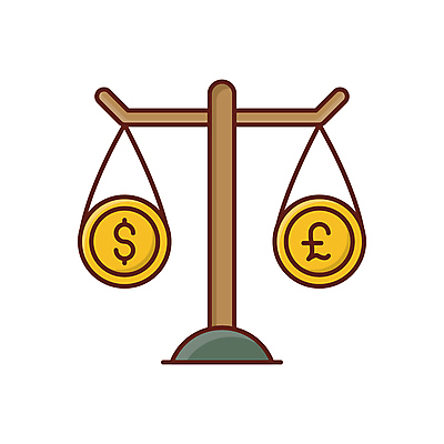 JPG 해외이미지 돈 일러스트 저울 사람없음 금융 동전 비교 해외일러스트 컨셉 경제 재산 파일형식 이미지허브