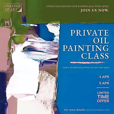 EPS 해외이미지 포스터 일러스트 사람없음 파란색 미술교육 유화 클래스 해외일러스트 교육 컬러 미술 파일형식 벡터 이미지허브