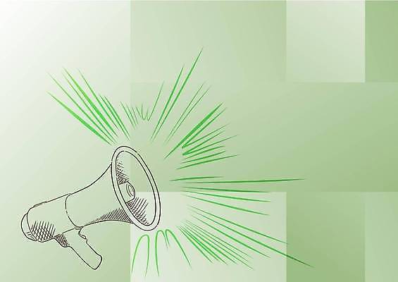 EPS 해외이미지 일러스트 사람없음 초록색 확성기 외침 알림 카피스페이스 해외일러스트 컬러 소리 공백 파일형식 벡터 이미지허브