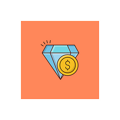 JPG 해외이미지 일러스트 사람없음 금융 달러 동전 주황색 보석 해외일러스트 컬러 돈 경제 광석 파일형식 이미지허브