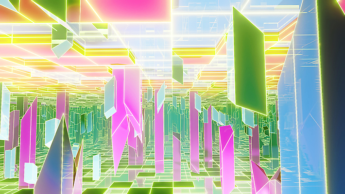 포토 해외이미지 조각 백그라운드 미래 사람없음 빛 컬러풀 3D 디지털 공간 화려 사이버 디지털합성 네온 펑크 홀로그램 지오메트릭 사이버펑크 해외포토 컬러 컨셉 파일형식 SF 이미지허브