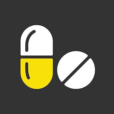 EPS 해외이미지 일러스트 사람없음 알약 약 노란색 검은색 흰색 해외일러스트 컬러 의학 파일형식 벡터 이미지허브