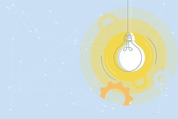 EPS 해외이미지 백그라운드 일러스트 프레임 사람없음 톱니바퀴 전구모양 카피스페이스 해외일러스트 모양 전구 공백 파일형식 벡터 이미지허브