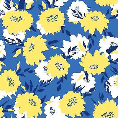 EPS 해외이미지 디자인 꽃 패턴 꽃백그라운드 일러스트 사람없음 파란색 노란색 패턴백그라운드 흰색 플라워패턴 해외일러스트 식물 컬러 백그라운드 무늬 파일형식 벡터 이미지허브