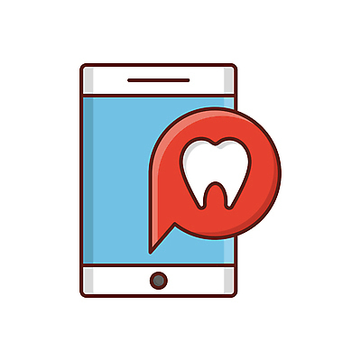 포토 JPG 해외이미지 말풍선 치과 사람없음 스마트폰 치아 원격의료 해외포토 의학 병원 핸드폰 스마트기기 진료 소화기관 원격 파일형식 이미지허브