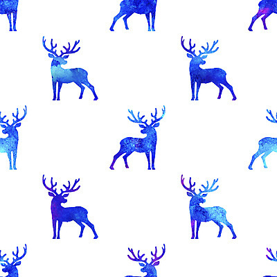 포토 JPG 해외이미지 디자인 백그라운드 패턴 일러스트 사슴 사람없음 파란색 패턴백그라운드 흰색 해외일러스트 컬러 무늬 포유류 파일형식 이미지허브