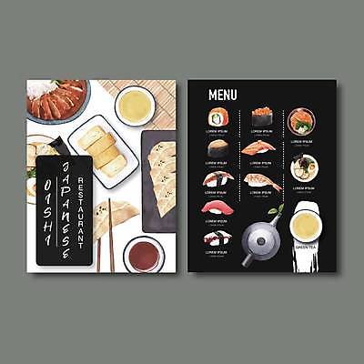 EPS 해외이미지 일러스트 사람없음 검은색 초밥 흰색 찻잔 찻주전자 메뉴 만두 메뉴판 군함말이초밥 롤스시 새우초밥 연어초밥 일식집 일본음식 연어덮밥 참치초밥 해외일러스트 음식 컬러 주전자 잔 새우 식당 연어 파일형식 벡터 이미지허브