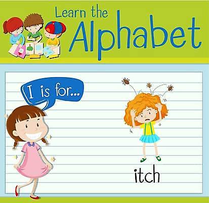 EPS 해외이미지 전신 알파벳 영어 여자 남자 어린이 말풍선 일러스트 영어교육 서기 소년 여러명 상반신 벌레 I 가려움 단어공부 단어카드 어린이만 긁기 머리긁기 해외일러스트 문자 교육 다수 곤충 모션 사람 학습 증상 파일형식 벡터 단어장 이미지허브