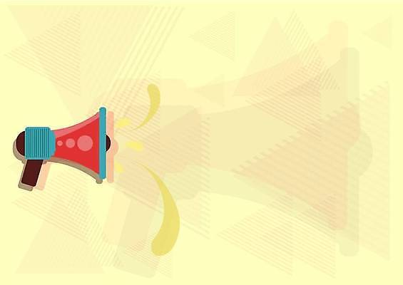 EPS 해외이미지 일러스트 사람없음 노란색 확성기 외침 물방울 알림 지오메트릭 카피스페이스 해외일러스트 컬러 소리 공백 파일형식 벡터 이미지허브