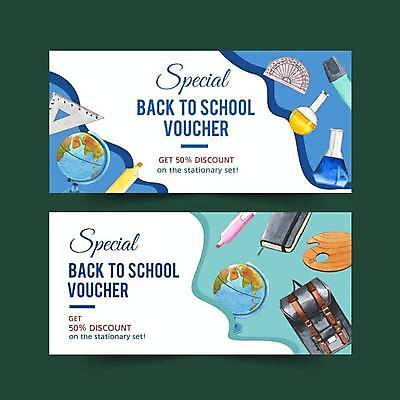 EPS 해외이미지 영어 일러스트 문구용품 책가방 실험기구 타이포그라피 사람없음 파란색 지구본 다이어리 티켓 팔레트 상품권 비커 형광펜 해외일러스트 문자 컬러 과학 가방 펜 사무용품 오브젝트 파일형식 벡터 이미지허브