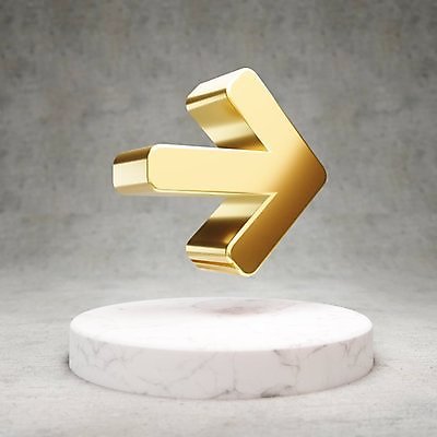 JPG 해외이미지 화살표 일러스트 사람없음 3D 디지털 금색 황금 심볼 광택 해외일러스트 컬러 디지털합성 파일형식 이미지허브