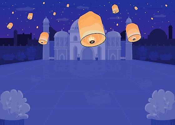 EPS 해외이미지 일러스트 사람없음 축제 등불 야간 이슬람교 모스크 힌두교 해외일러스트 자연요소 종교 조명 파일형식 벡터 이미지허브