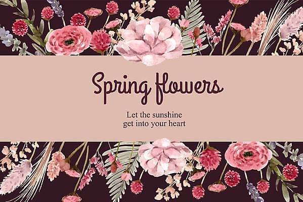 EPS 해외이미지 꽃 잎 일러스트 글자캘리그라피 사람없음 꽃봉오리 꽃프레임 작약 해외일러스트 식물 캘리그라피 프레임 파일형식 벡터 이미지허브