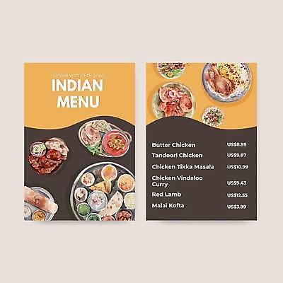 EPS 해외이미지 물결 일러스트 사람없음 갈색 주황색 치킨 메뉴 웨이브 메뉴판 인도음식 물결무늬 해외일러스트 음식 컬러 무늬 닭고기요리 동양음식 파일형식 벡터 이미지허브