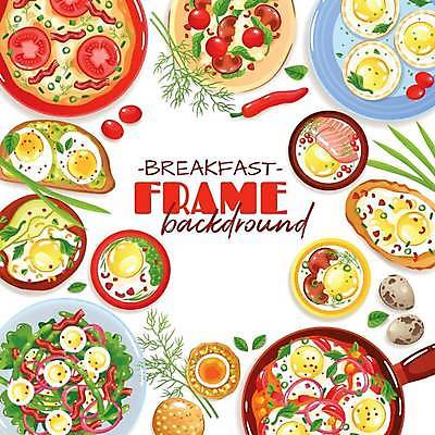 EPS 해외이미지 템플릿 접시 디자인 음식 백그라운드 토마토 채소 일러스트 재료 고추 아침 프레임 육류 요리 장식 세트 컬러풀 주방 계란 식사 치킨 버섯 샐러드 튀김 덮개 흰색 플랫 맛 아침식사 정상 먹기 오브젝트 딜 메추리 삶기 암탉 엘리먼트 그리너리 국경 해외일러스트 주간 식기 컬러 컨셉 식재료 모션 알 뚜껑 닭 암컷 닭고기요리 파일형식 벡터 트랜드컬러 이미지허브