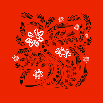 JPG EPS 해외이미지 디자인 꽃 잎 일러스트 미술 사람없음 빨간색 화려 민화 국경 해외일러스트 식물 컬러 컨셉 문화예술 그림 파일형식 벡터 이미지허브