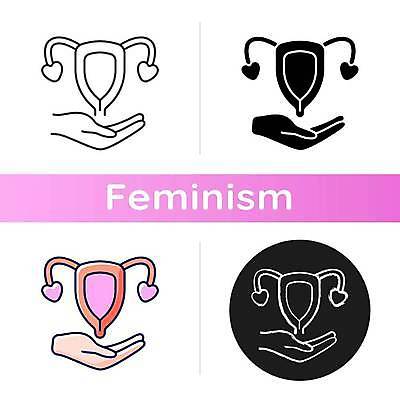 EPS 해외이미지 손 디자인 일러스트 사람없음 신체부위 플랫 자궁 평등 양성평등 해외일러스트 컨셉 사람 장기_의학 파일형식 벡터 이미지허브