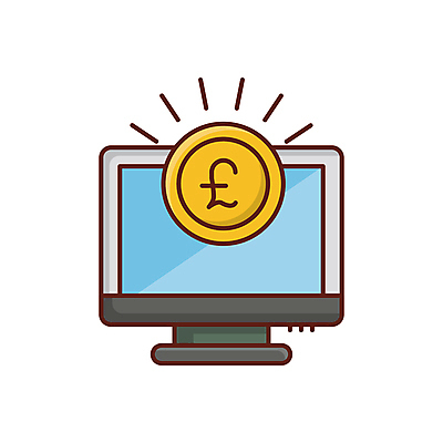 JPG 해외이미지 돈 인터넷 일러스트 사람없음 모니터 온라인 해외일러스트 컴퓨터 재산 파일형식 이미지허브