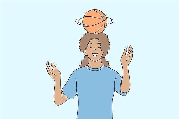 EPS 해외이미지 여자 일러스트 농구 농구공 한명 상반신 성인 손들기 공돌리기 중심잡기 성인여자한명만 해외일러스트 1 공 모션 사람 구기 돌리기 여자한명만 성인여자만 파일형식 벡터 이미지허브