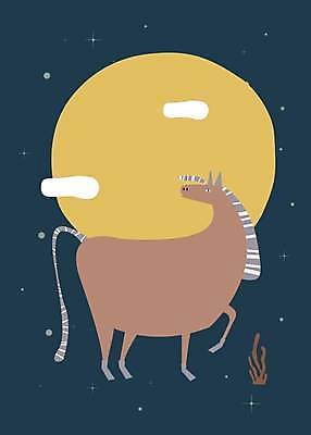 EPS 해외이미지 디자인 일러스트 사람없음 보름달 말_동물 해외일러스트 포유류 달 파일형식 벡터 이미지허브