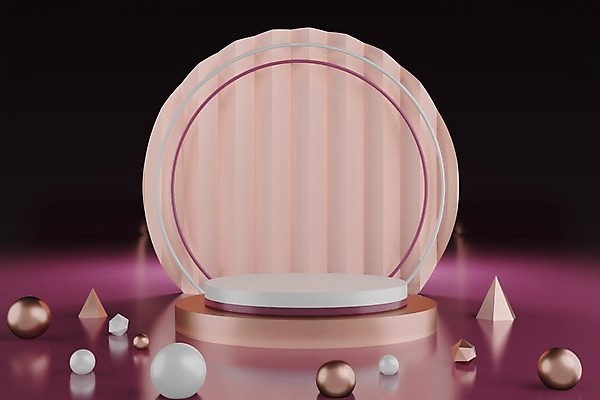 포토 JPG 해외이미지 디자인 분홍색 백그라운드 사람없음 3D 검은색 공백 무대 단상 포디움 목업 해외포토 컬러 디지털합성 파일형식 이미지허브