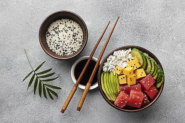 포토 JPG 해외이미지 젓가락 회색배경 사람없음 건강식 포케 해외포토 음식 백그라운드 수저 회색 파일형식 이미지허브