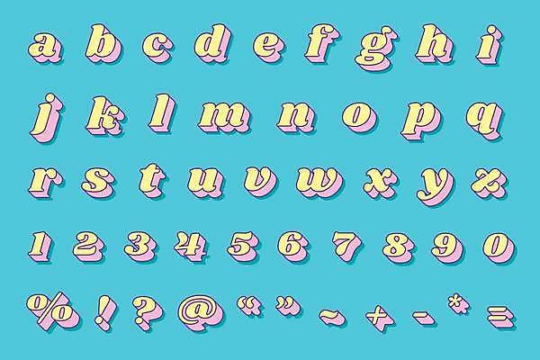 EPS 해외이미지 알파벳 하늘색 일러스트 사람없음 세트 노란색 물음표 퍼센트 느낌표 플러스 하이픈 소문자 = 골뱅이기호 조합형타이포 큰따옴표 해외일러스트 기호 영어 컬러 타이포그라피 파란색 특수기호 파일형식 벡터 이미지허브