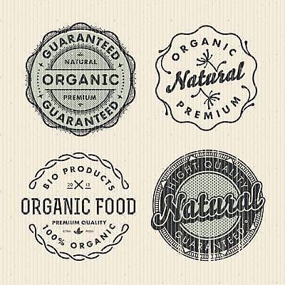 EPS 해외이미지 스티커 일러스트 사람없음 세트 라벨 빈티지 원형 유기농 내추럴 내츄럴 해외일러스트 도형 웰빙 컨셉 프레임 파일형식 벡터 이미지허브