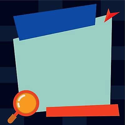 EPS 해외이미지 백그라운드 일러스트 돋보기 프레임 사람없음 메모지 카피스페이스 해외일러스트 사무용품 공백 파일형식 벡터 이미지허브