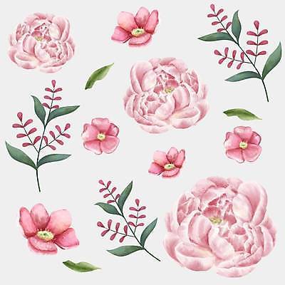 EPS 해외이미지 꽃 줄기 분홍색 잎 일러스트 사람없음 세트 그림 엘리먼트 해외일러스트 식물 컬러 파일형식 벡터 이미지허브