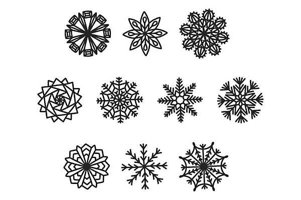 EPS 해외이미지 겨울 일러스트 사람없음 검은색 눈송이 눈꽃무늬 엘리먼트 해외일러스트 계절 컬러 무늬 눈꽃 눈_날씨 파일형식 벡터 이미지허브