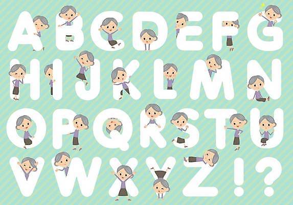 EPS 해외이미지 전신 알파벳 여자 노년 할머니 허리손 일러스트 안기 대문자 매달리기 서기 앉기 여러명 상반신 연두색 세트 눕기 손들기 점프 만세 최고 물구나무 손인사 조합형타이포 노인여자만 해외일러스트 영어 포즈 다수 모션 사람 성인 타이포그라피 초록색 인사 여자만 노인만 파일형식 벡터 이미지허브