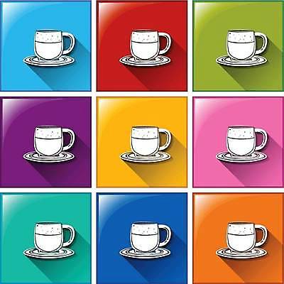 EPS 해외이미지 커피 일러스트 버튼 사람없음 컬러풀 커피잔 해외일러스트 음료 컬러 잔 파일형식 벡터 이미지허브