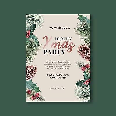 EPS 해외이미지 포스터 크리스마스 일러스트 사람없음 초록색 솔방울 솔잎 베이지색 호랑가시나무열매 해외일러스트 기념일 열매 컬러 잎 파일형식 벡터 이미지허브