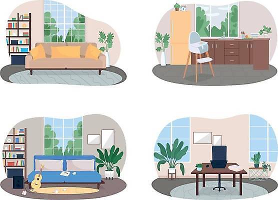 EPS 해외이미지 가구 거실 일러스트 사람없음 소파 사무실 책상 아기의자 해외일러스트 생활용품 의자 비즈니스 파일형식 벡터 이미지허브