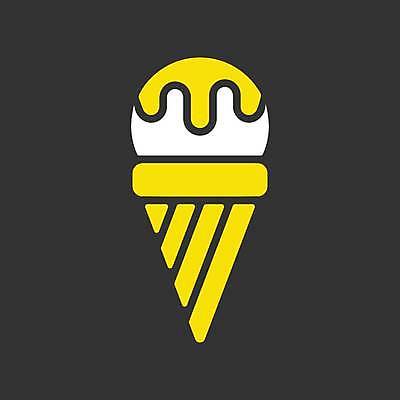 EPS 해외이미지 일러스트 디저트 사람없음 노란색 검은색 흰색 콘아이스크림 해외일러스트 음식 컬러 아이스크림 파일형식 벡터 이미지허브