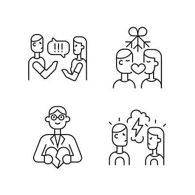 EPS 해외이미지 클립아트 디자인 커플 선 컨셉 일러스트 가족 관계 아이디어 사랑 미술 사람 세트 픽토그램 웹 어둠 낭만 무대 플랫 끝 수집 심볼 사인 그림 싸움 심플 윤곽 팩 단계 얇은 위기 치료사 항목 헬프 카운슬러 해외일러스트 직업 감정 인터넷 모션 문화예술 화장품 도움 상담원 파일형식 벡터 뷰티 사무원 이미지허브