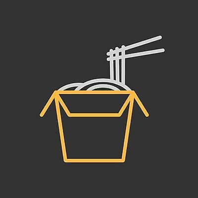 EPS 해외이미지 일러스트 포장 젓가락 사람없음 검은색 면류 배달음식 해외일러스트 음식 컬러 수저 배달 파일형식 벡터 이미지허브