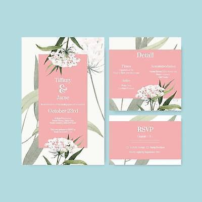 EPS 해외이미지 템플릿 꽃 결혼 잎 일러스트 사람없음 청첩장 해외일러스트 식물 카드_감사 이벤트 파일형식 벡터 이미지허브