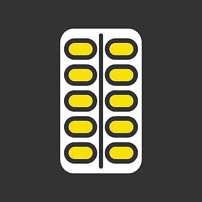 EPS 해외이미지 일러스트 사람없음 알약 노란색 검은색 흰색 해외일러스트 컬러 약 파일형식 벡터 이미지허브