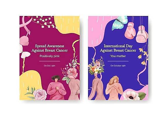 EPS 해외이미지 디자인 여자 꽃 분홍색 나비 잎 일러스트 여러명 상반신 성인 파란색 권투글러브 엽서 유방암 유방암예방캠페인 성인여자만 해외일러스트 식물 캠페인 컬러 다수 곤충 사람 글러브 편지 암 여자만 성인만 파일형식 벡터 이미지허브