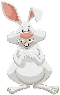 EPS 해외이미지 한마리 일러스트 사람없음 귀여움 흰색 토끼 토끼캐릭터 해외일러스트 1 컬러 동물캐릭터 컨셉 포유류 반려동물 파일형식 벡터 이미지허브